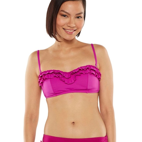 APT.9 Magenta Bandeau Swimsuit Bikini Top - Picture 2 of 8